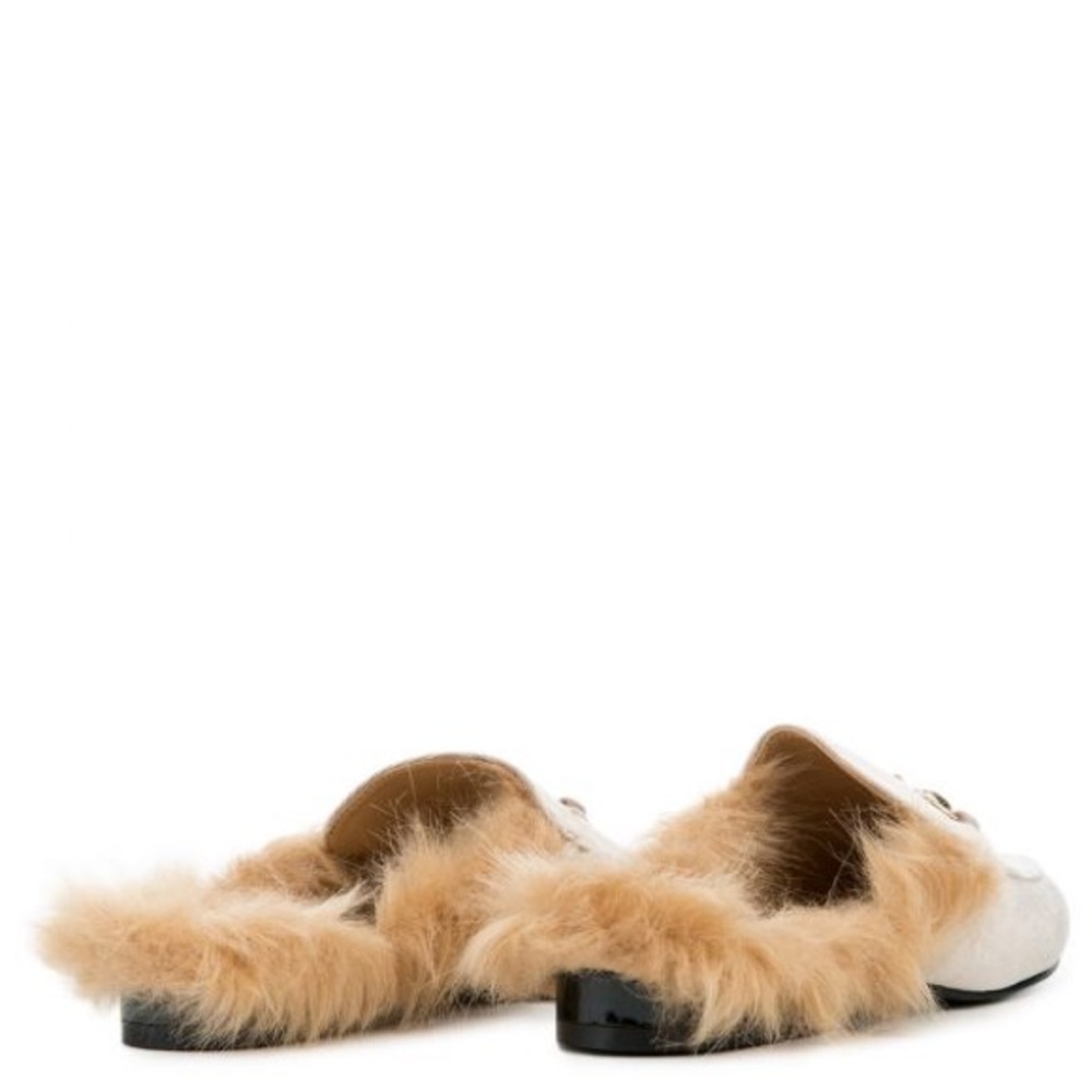 YOUR MAJESTY FAUX FUR VELVET LOAFER SLIDES SIZE 7 - Picture 6 of 6